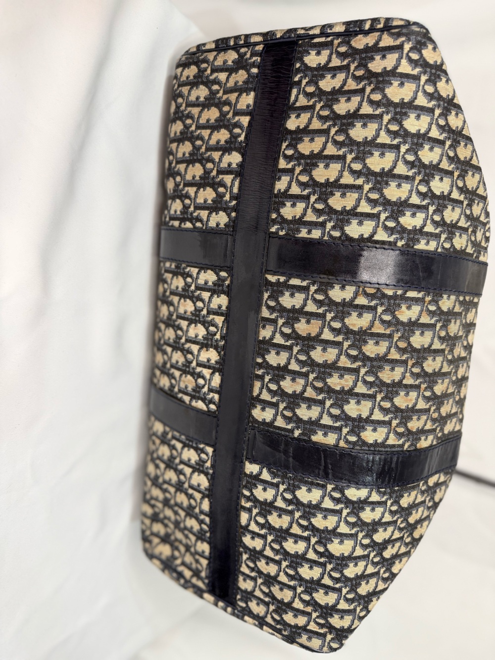 Dior Beige and Navy Trotter Monogram Duffel Bag 45 - Picture 5 of 13